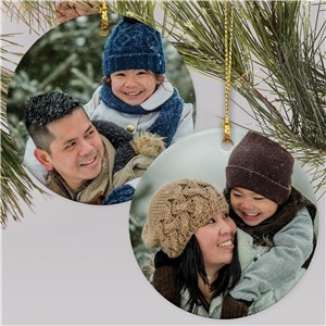 Personalized Double Sided Photo Round Ornament U2304610X