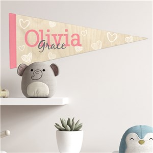 Personalized Wood Pattern Pennant U23072183