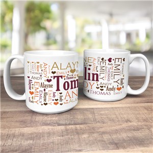 Personalized Family Word Art Large Coffee Mug U8175153