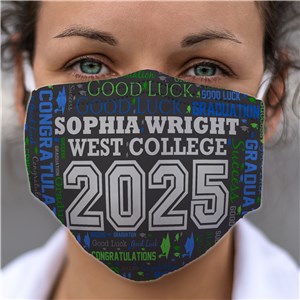 Personalized Grad Word Art Face Mask