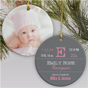 New Arrival Personalized Photo Christmas Ornament | Baby's First Christmas Ornaments