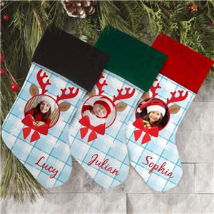 Reindeer Portrait Personalized Stocking | Unique Christmas Stockings