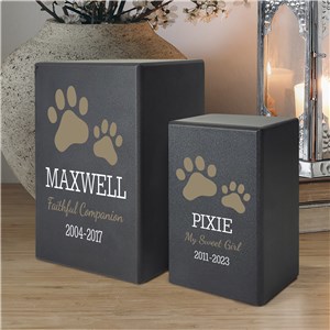 Personalized Pet Memorial Paw Print Urn UV1125440X