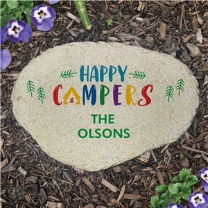 Personalized Happy Campers Flat Garden Stone UV1967215X