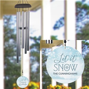 Personalized Let it Snow with Flake Wind Chime UV218417X