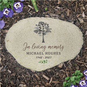 Personalized Memorial Watercolor Tree Flat Garden Stone UV2213115X