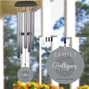 Personalized Family Spiral Word Art Wind Chime UV226407X