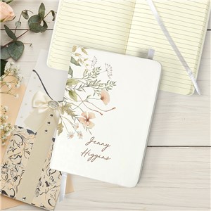 Personalized Pink Floral Small Leatherette Notebook UV2289141