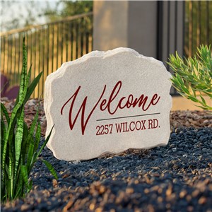 Personalized Welcome Address Standing Garden Stone UV2403447
