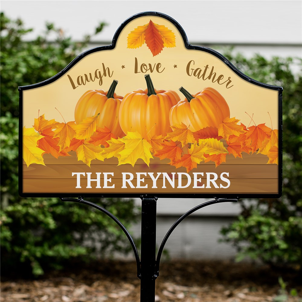 Personalized Laugh Love Gather Magnetic Yard Sign | GiftsForYouNow