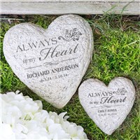 Engraved Heart Memorial Garden Stone | GiftsForYouNow