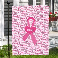 Personalized Breast Cancer Awareness Garden Flag | GiftsForYouNow